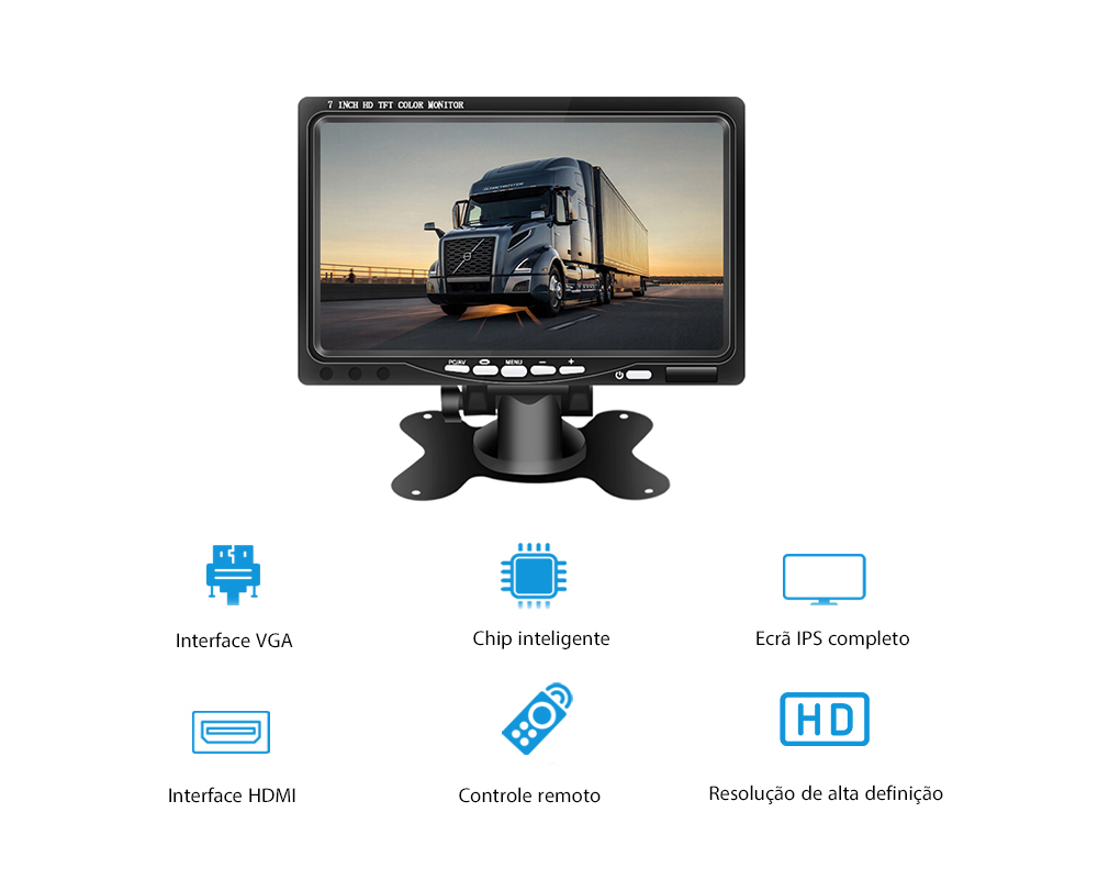 Monitor Veicular com HDMI e VGA