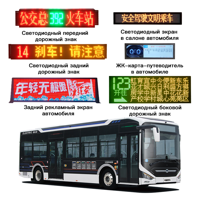 Система LED-дисплеев маршрута для автобусов