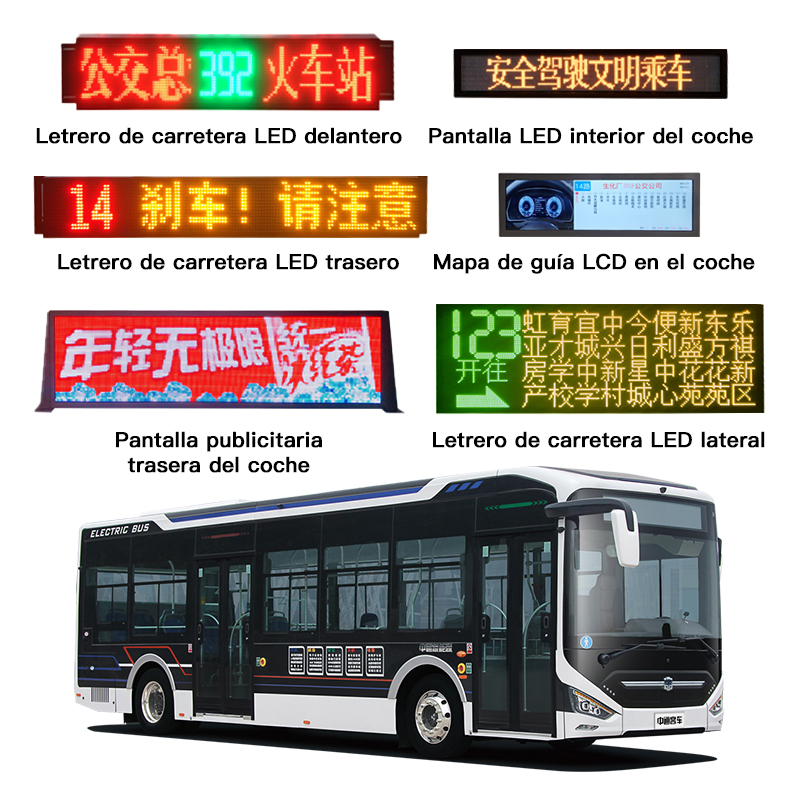Sistema de pantallas LED de ruta para autobuses