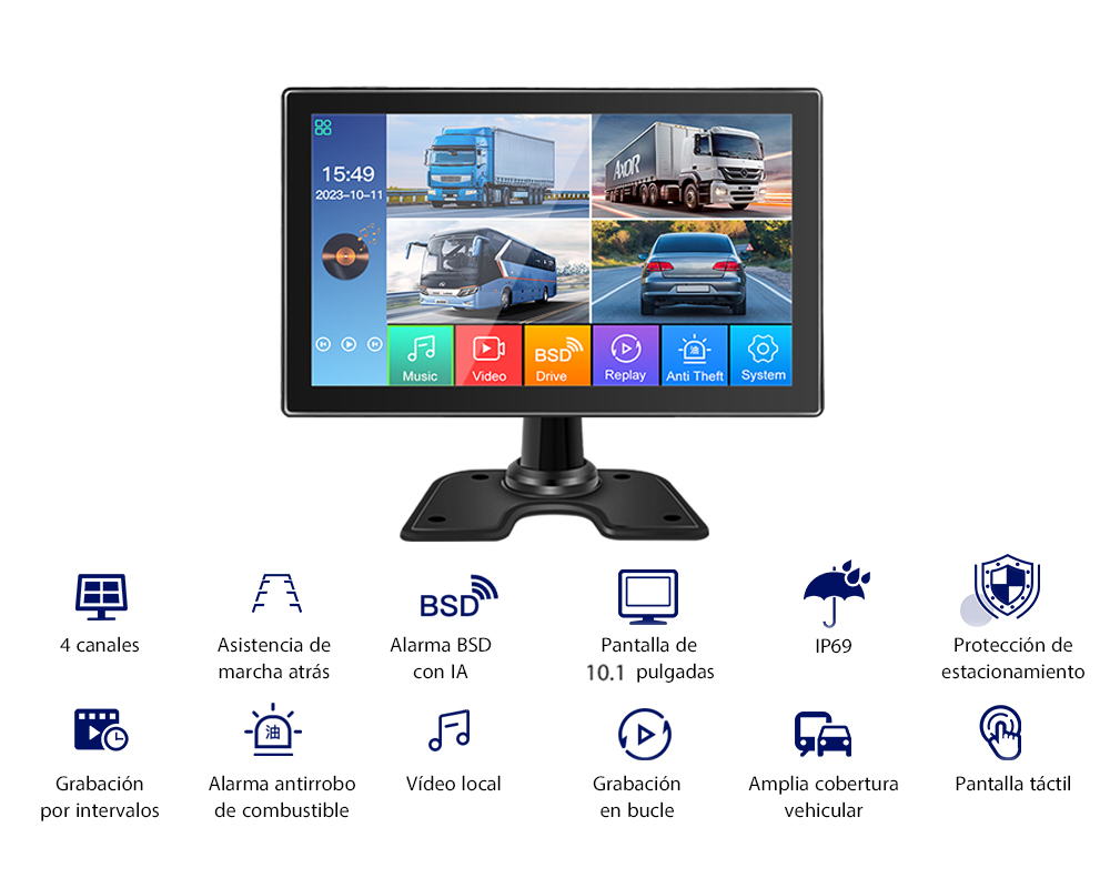 Sistema integral de monitoreo de puntos ciegos para camiones pesados