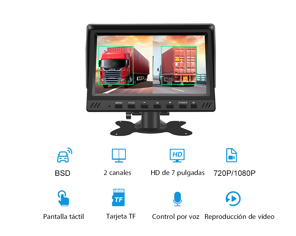 Sistema lateral de monitoreo de puntos ciegos para camiones ligeros