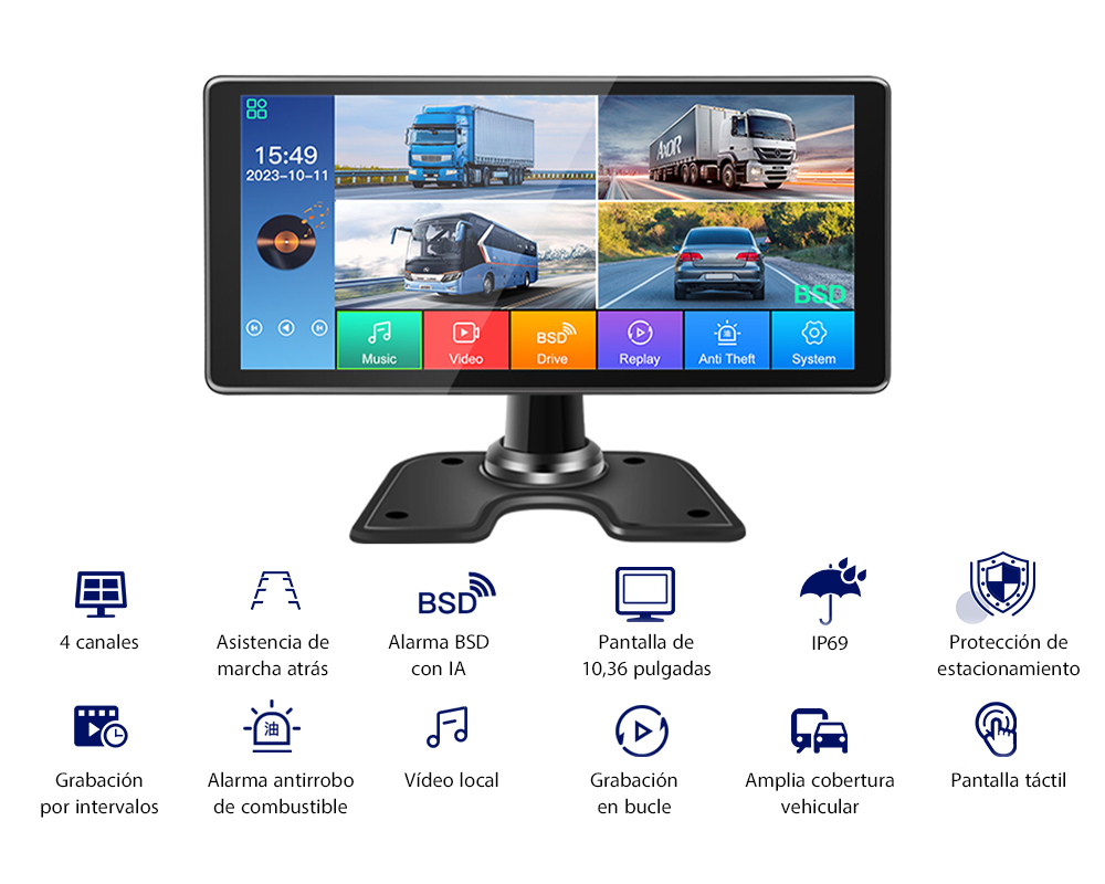 Sistema integral de monitoreo de puntos ciegos para camiones pesados